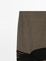 Midi skirt with contrasting trims