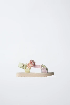 FLORAL STRAP SANDALS