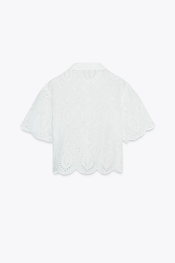 EYELET EMBROIDERY SHIRT