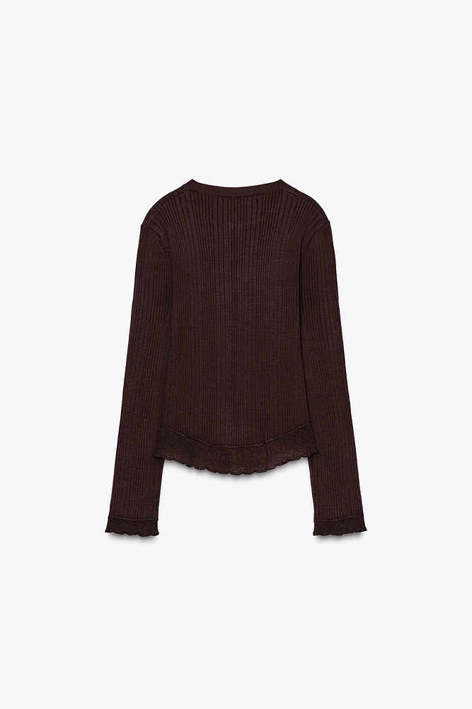 RIBBED KNIT CARDIGAN