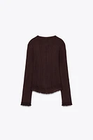 RIBBED KNIT CARDIGAN