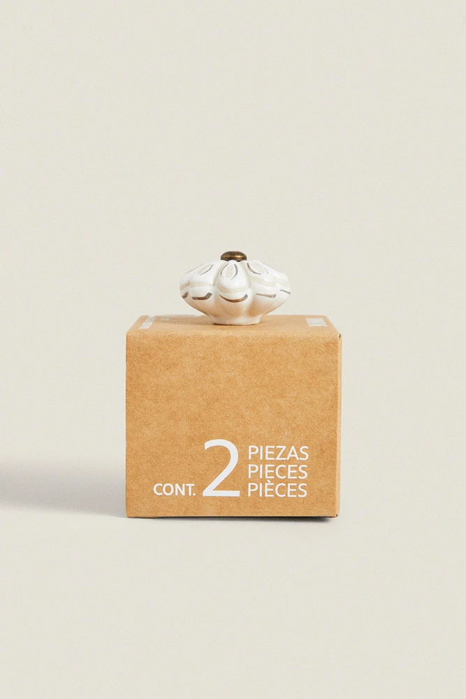 SET OF CERAMIC FLOWER KNOBS (SET 2