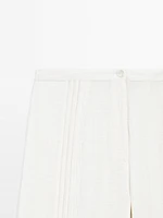 Cotton blend trousers with embroidered details