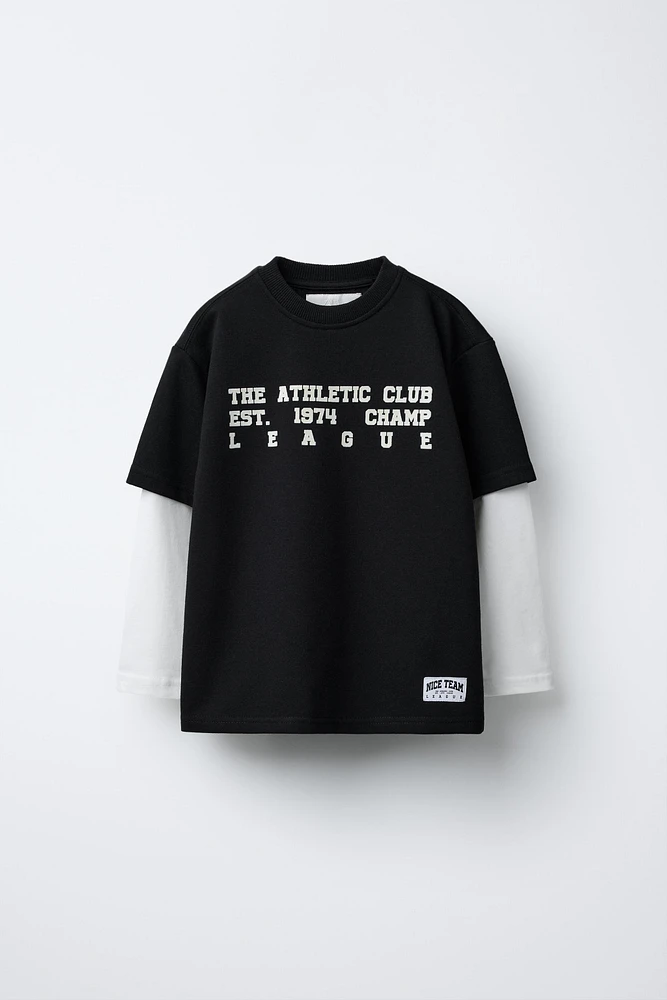 T-SHIRT STYLE UNIVERSITAIRE FLOQUÉ