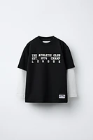 T-SHIRT STYLE UNIVERSITAIRE FLOQUÉ