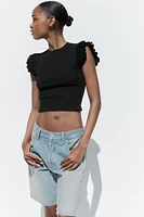 RUFFLED RIBBED SHIRT