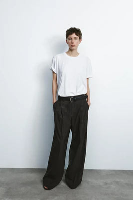 DOUBLE PLEAT BELTED PANTS