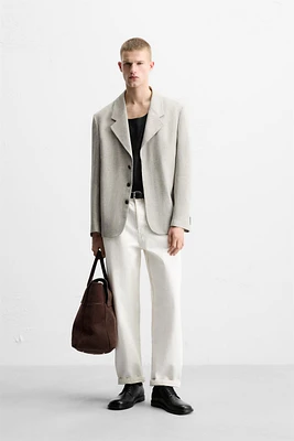 LINEN TEXTURED WEAVE SUIT JACKET