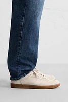 LEATHER CONTRAST SOLE SNEAKERS