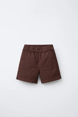 TEXTURED COTTON SHORTS