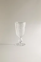 RAISED DESIGN WINE GLASS