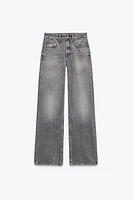 JEAN TRF COUPE LARGE À TAILLE MI-HAUTE LONG