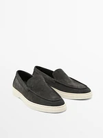 Mocassins croûte de cuir