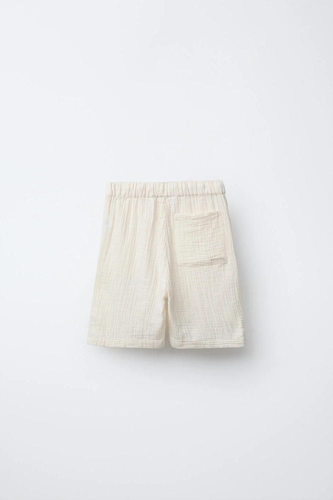 PLAIN TEXTURED SHORTS