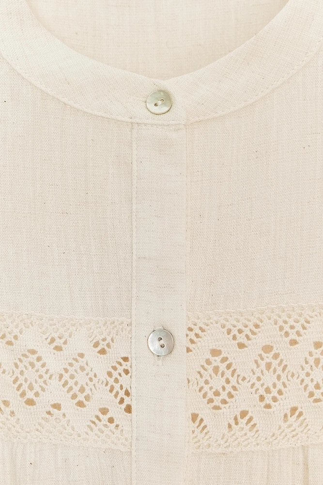 RUSTIC CROCHET LADDER STITCH TOP