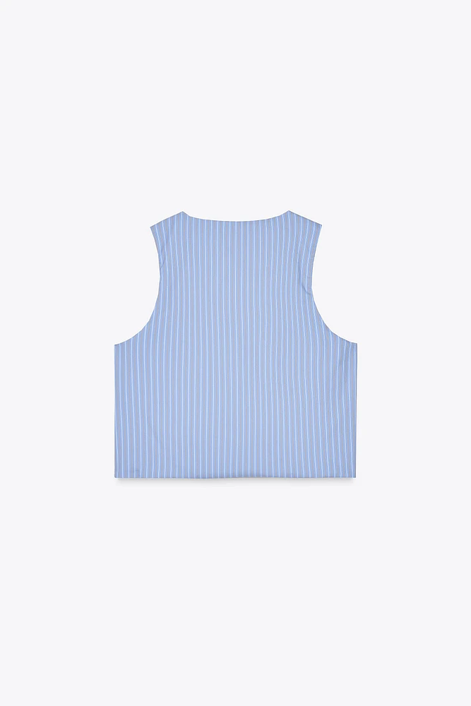 TOP GILET À RAYURES