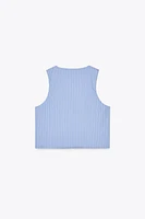 TOP GILET À RAYURES