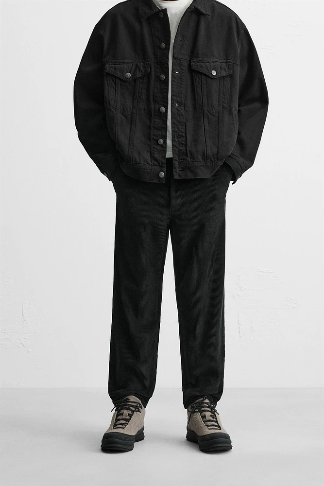 PANTALON COUPE CAROTTE EN DRAP