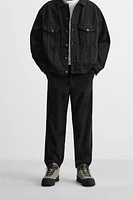 PANTALON COUPE CAROTTE EN DRAP