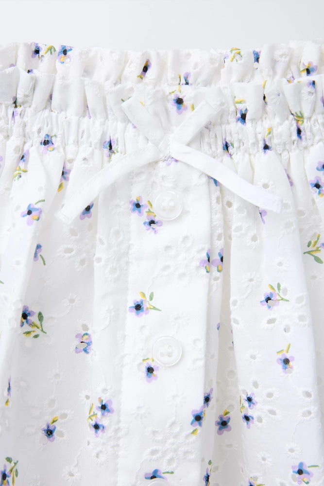 JUPE-SHORT BRODERIES FLEURS