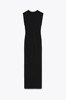 RIBBED MIDI BUTTON DRESS