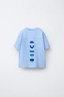 T-SHIRT TEINT EN PIÈCE IMPRIMÉ