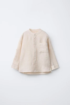 CHEMISE 100 % LIN À COL MAO