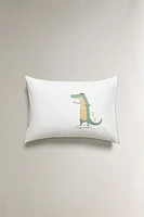 TAIE D’OREILLER ENFANT CROCODILE