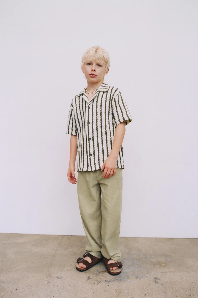 STRIPED CROCHET SHIRT