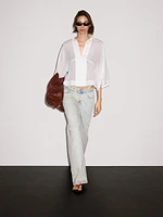 Blouse fluide lin coutures apparentes