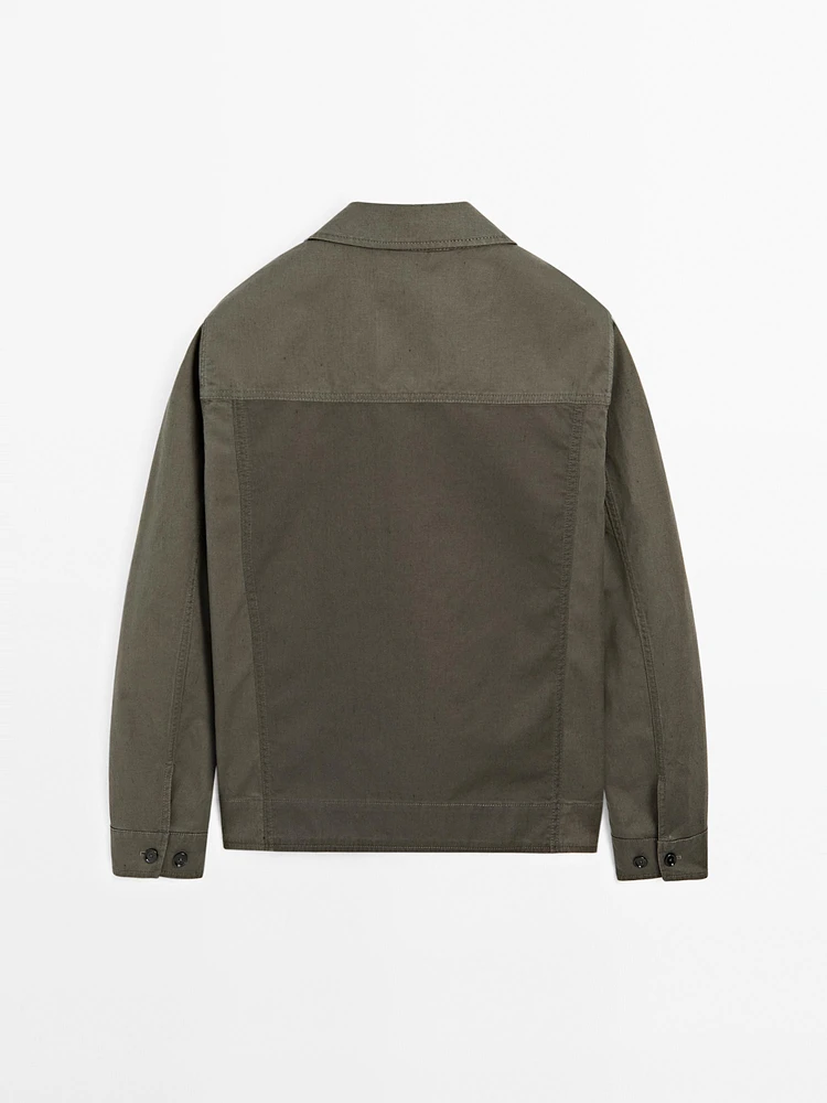 Veste coton et lin avec poches