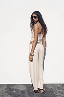HEAVY COTTON WIDE LEG PANTS