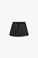 WASHED HEAVY COTTON MINI SKIRT