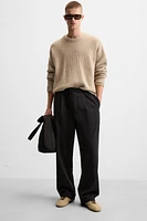 COTTON - LINEN PLEATED PANTS