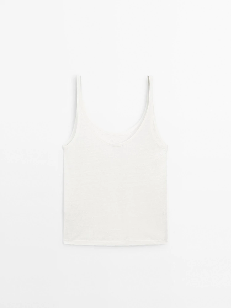 100% linen strappy top