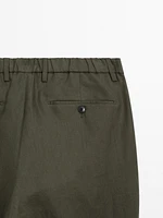 100% linen regular fit trousers