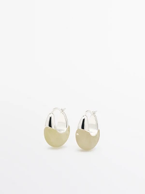 Boucles d’oreilles anneau pierre naturelle