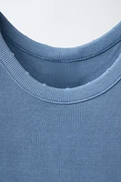 T-SHIRT RIB EFFET DÉLAVÉ