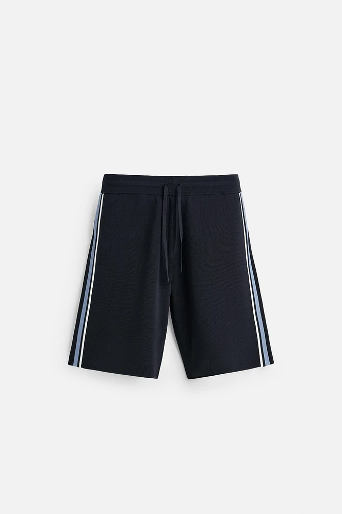 STRIPED KNIT SHORTS