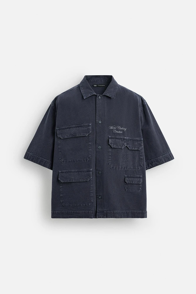 CHEMISE À POCHES UTILITAIRES BRODÉE