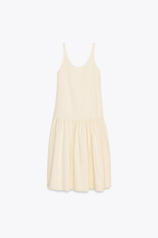 RUCHED MIDI DRESS