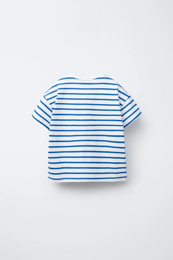 STRIPED PRINT T-SHIRT