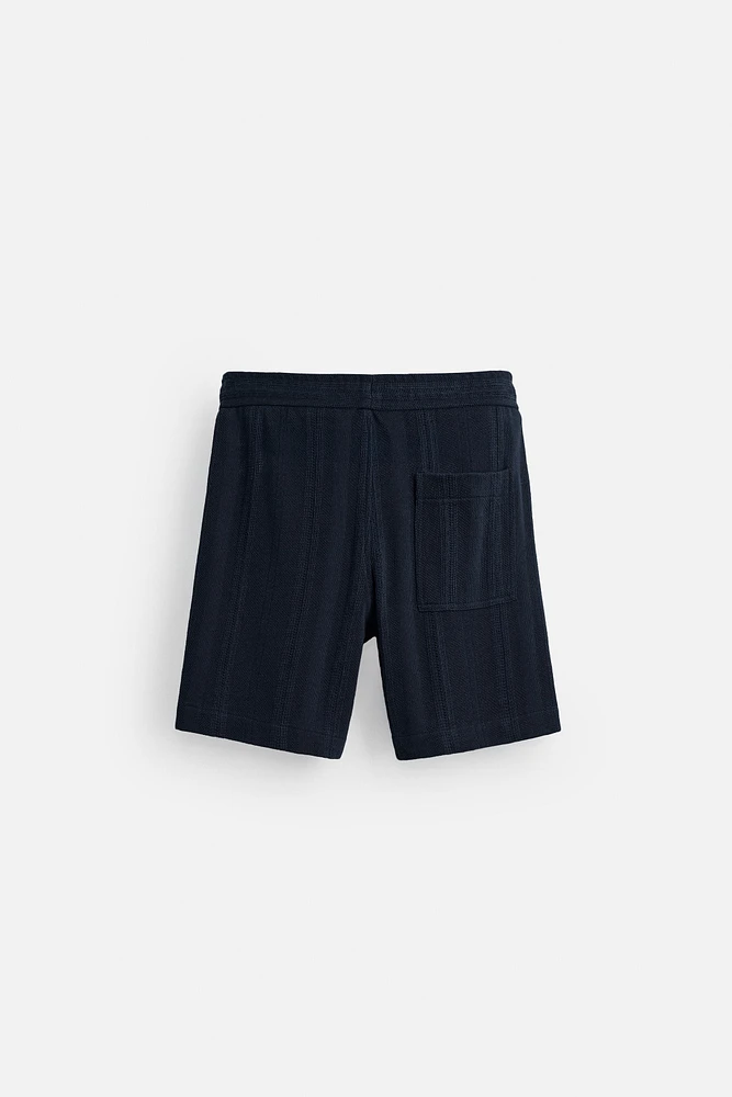 STRIPED JACQUARD SHORTS