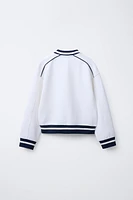 PIQUÉ BOMBER JACKET WITH MODAL