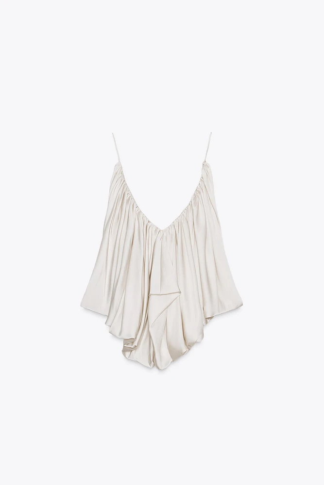 ZW COLLECTION DRAPED SATIN EFFECT TOP