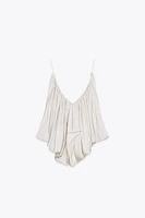 ZW COLLECTION DRAPED SATIN EFFECT TOP