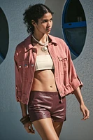 BELTED SLEEVE CROPPED JACKET