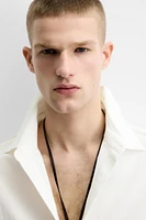TEXTURED WEAVE SHIRT WITH PIPING