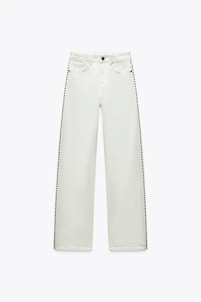 Z1975 STRAIGHT MID-RISE STUDDED JEANS