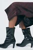 TEXTURED HEELED ANKLE BOOTS